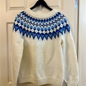 Handknit Unisex Nordic Style Sweater Size M-L